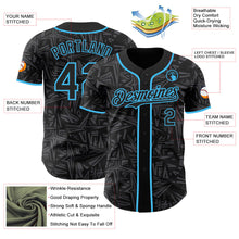 Laden Sie das Bild in den Galerie-Viewer, Uksn Individuelles Schwarz Stahlgrau-Himmelblau Geometrischer Cyber-Sternenburst Authentisches Baseball-Trikot