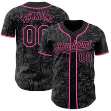 Laden Sie das Bild in den Galerie-Viewer, Uksn Individuelles Schwarz Stahlgrau-Pink Geometrischer Cyber-Sternenburst Authentisches Baseball-Trikot