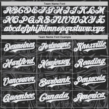 Laden Sie das Bild in den Galerie-Viewer, Uksn Individuelles Schwarz Weiß Stahlgrau-Grau Geometrischer Cyber-Sternenburst Authentisches Baseball-Trikot