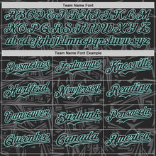 Laden Sie das Bild in den Galerie-Viewer, Uksn Individuelles Schwarz Stahlgrau-Eisblau Geometrischer Cyber-Sternenburst Authentisches Baseball-Trikot