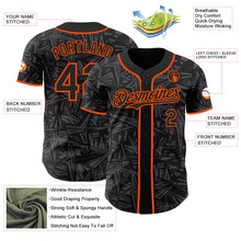 Laden Sie das Bild in den Galerie-Viewer, Uksn Individuelles Schwarz Stahlgrau-Orange Geometrischer Cyber-Sternenburst Authentisches Baseball-Trikot