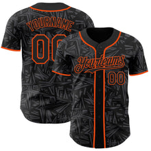Laden Sie das Bild in den Galerie-Viewer, Uksn Individuelles Schwarz Stahlgrau-Orange Geometrischer Cyber-Sternenburst Authentisches Baseball-Trikot