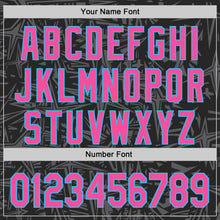 Laden Sie das Bild in den Galerie-Viewer, Uksn Individuelles Schwarz Pink Stahlgrau-Himmelblau Geometrischer Cyber-Sternenburst Authentisches Baseball-Trikot