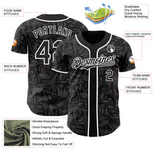 Laden Sie das Bild in den Galerie-Viewer, Uksn Individuelles Schwarz Stahlgrau-Weiß Geometrischer Cyber-Sternenburst Authentisches Baseball-Trikot