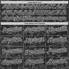 Laden Sie das Bild in den Galerie-Viewer, Uksn Individuelles Schwarz Stahlgrau-Weiß Geometrischer Cyber-Sternenburst Authentisches Baseball-Trikot