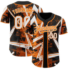Laden Sie das Bild in den Galerie-Viewer, Uksn Individuelles Schwarz Weiß-Bay Orange Geometrische Splitter Punktgitter Authentisches Baseball-Trikot