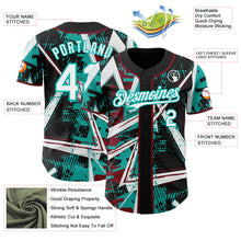 Laden Sie das Bild in den Galerie-Viewer, Uksn Individuelles Schwarz Weiß Karmesinrot-Aqua Geometrische Splitter Punktgitter Authentisches Baseball-Trikot