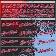 Laden Sie das Bild in den Galerie-Viewer, Uksn Individuelles Schwarz Rot-Hellblau Abstrakt Pinselstrich Funktions-T-Shirt