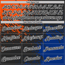 Laden Sie das Bild in den Galerie-Viewer, Uksn Individuelles Schwarz Orange Royalblau-Weiß Abstrakt Pinselstrich Funktions-T-Shirt
