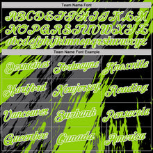 Laden Sie das Bild in den Galerie-Viewer, Uksn Individuelles Schwarz Neongrün Stahlgrau-Weiß Abstrakt Pinselstrich Spritzer Funktions-T-Shirt