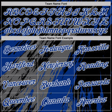 Laden Sie das Bild in den Galerie-Viewer, Uksn Individuelles Schwarz Royalblau Stahlgrau-Weiß Abstrakt Pinselstrich Spritzer Funktions-T-Shirt