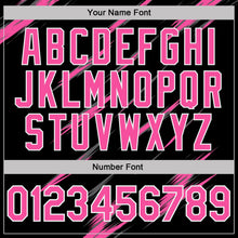 Laden Sie das Bild in den Galerie-Viewer, Uksn Individuelles Schwarz Pink Stahlgrau-Weiß Abstrakt Pinselstrich Funktions-T-Shirt