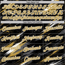 Laden Sie das Bild in den Galerie-Viewer, Uksn Individuelles Schwarz Altgold Stahlgrau-Weiß Abstrakt Pinselstrich Spritzer Funktions-T-Shirt