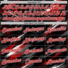 Laden Sie das Bild in den Galerie-Viewer, Uksn Individuelles Schwarz Rot Stahlgrau-Weiß Abstrakt Pinselstrich Spritzer Funktions-T-Shirt