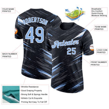 Laden Sie das Bild in den Galerie-Viewer, Uksn Individuelles Schwarz Hellblau Stahlgrau-Weiß Abstrakt Pinselstrich Spritzer Funktions-T-Shirt