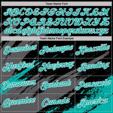 Laden Sie das Bild in den Galerie-Viewer, Uksn Individuelles Schwarz Aqua Stahlgrau-Weiß Abstrakt Pinselstrich Spritzer Funktions-T-Shirt