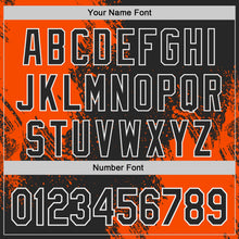 Laden Sie das Bild in den Galerie-Viewer, Uksn Individuelles Schwarz Orange-Weiß Abstrakter Pinselstrich Authentisches Baseball-Trikot