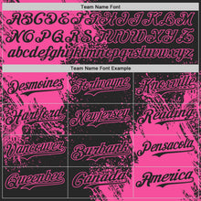 Laden Sie das Bild in den Galerie-Viewer, Uksn Individuelles Schwarz-Pink Abstrakter Pinselstrich Authentisches Baseball-Trikot