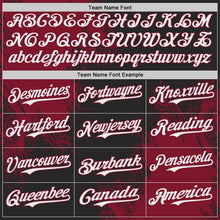Laden Sie das Bild in den Galerie-Viewer, Uksn Individuelles Schwarz Weiß-Karmesinrot Abstrakter Pinselstrich Authentisches Baseball-Trikot