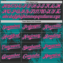 Laden Sie das Bild in den Galerie-Viewer, Uksn Individuelles Schwarz Pink-Petrol Abstrakter Pinselstrich Authentisches Baseball-Trikot