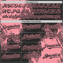 Laden Sie das Bild in den Galerie-Viewer, Uksn Individuelles Schwarz-Mittelpink Abstrakter Pinselstrich Authentisches Baseball-Trikot