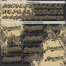 Laden Sie das Bild in den Galerie-Viewer, Uksn Individuelles Schwarz-Vegas-Gold Abstrakter Pinselstrich Authentisches Baseball-Trikot