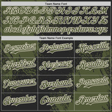 Laden Sie das Bild in den Galerie-Viewer, Uksn Individuelles Schwarz Oliv-Creme Abstrakter Pinselstrich Authentisches Baseball-Trikot