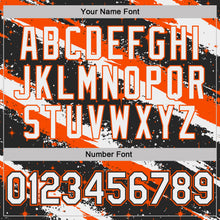 Laden Sie das Bild in den Galerie-Viewer, Uksn Individuelles Schwarz Weiß-Orange Pinselstrich Spritzer Sternenexplosion Funktions-T-Shirt