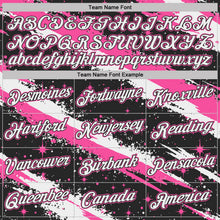 Laden Sie das Bild in den Galerie-Viewer, Uksn Individuelles Schwarz Weiß-Pink Pinselstrich Spritzer Sternenexplosion Funktions-T-Shirt