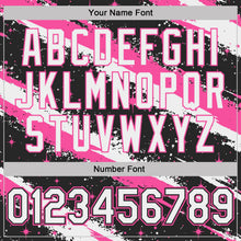 Laden Sie das Bild in den Galerie-Viewer, Uksn Individuelles Schwarz Weiß-Pink Pinselstrich Spritzer Sternenexplosion Funktions-T-Shirt