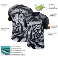 Laden Sie das Bild in den Galerie-Viewer, Uksn Individuelles Schwarz Grau-Weiß Blitz Farbverlauf Punkt Funktions-T-Shirt