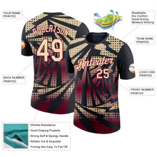 Laden Sie das Bild in den Galerie-Viewer, Uksn Individuelles Schwarz Creme-Kastanienbraun Blitz Farbverlauf Punkt Funktions-T-Shirt