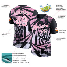Laden Sie das Bild in den Galerie-Viewer, Uksn Individuelles Schwarz Hellrosa-Weiß Blitz Farbverlauf Punkt Funktions-T-Shirt