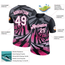 Laden Sie das Bild in den Galerie-Viewer, Uksn Individuelles Schwarz Weiß-Pink Blitz Farbverlauf Punkt Funktions-T-Shirt