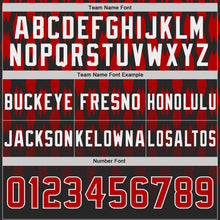 Laden Sie das Bild in den Galerie-Viewer, Uksn Individuelles Schwarz Rot-Weiß Authentisches Football Trikot Mit Geometrischem Pixelraster-Verlauf