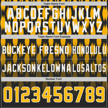 Laden Sie das Bild in den Galerie-Viewer, Uksn Individuelles Schwarz Gold-Weiß Authentisches Football Trikot Mit Geometrischem Pixelraster-Verlauf
