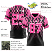 Laden Sie das Bild in den Galerie-Viewer, Uksn Individuelles Schwarz Pink-Weiß Authentisches Football Trikot Mit Geometrischem Pixelraster-Verlauf