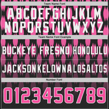 Laden Sie das Bild in den Galerie-Viewer, Uksn Individuelles Schwarz Pink-Weiß Authentisches Football Trikot Mit Geometrischem Pixelraster-Verlauf