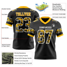 Laden Sie das Bild in den Galerie-Viewer, Uksn Individuelles Schwarz Camouflage Weiß-Gold Authentisches Football Trikot Mit Digital-Camouflage-Panel