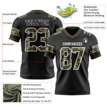 Laden Sie das Bild in den Galerie-Viewer, Uksn Individuelles Schwarz Camouflage Weiß-Oliv Authentisches Football Trikot Mit Digital-Camouflage-Panel