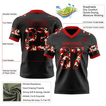 Laden Sie das Bild in den Galerie-Viewer, Uksn Individuelles Schwarz Camouflage-Rot Authentisches Football Trikot Mit Digital-Camouflage-Panel