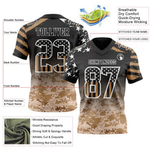 Laden Sie das Bild in den Galerie-Viewer, Uksn Individuelles Schwarz USA-Flagge Camouflage-Weiß Authentisches Football Trikot Mit Verlaufs-Digital-Camouflage, Stars & Stripes, Raglanärmeln