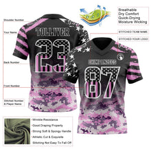 Laden Sie das Bild in den Galerie-Viewer, Uksn Individuelles Schwarz USA-Flagge Camouflage-Weiß Authentisches Football Trikot Mit Verlaufs-Digital-Camouflage, Stars & Stripes, Raglanärmeln