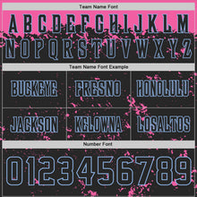 Laden Sie das Bild in den Galerie-Viewer, Uksn Individuelles Schwarz Pink-Hellblau Authentisches Football Trikot Mit Farbklecks-Sprenkelung