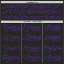 Laden Sie das Bild in den Galerie-Viewer, Uksn Individuelles Schwarz Camouflage-Violett Digitale Camouflage-Akzente Eishockey-Trikot mit Schnürkragen