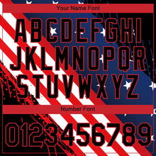 Laden Sie das Bild in den Galerie-Viewer, Uksn Individuelles Schwarz Rot-Royalblau 3D Amerikanische Flagge Patriotisch Funktions-T-Shirt
