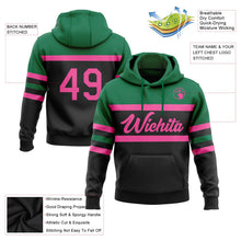 Laden Sie das Bild in den Galerie-Viewer, Uksn Individuelles Bestickt Schwarz Pink-Kelly-Grün Linie Sport Pullover Sweatshirt Hoodie