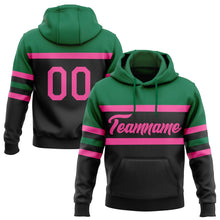 Laden Sie das Bild in den Galerie-Viewer, Uksn Individuelles Bestickt Schwarz Pink-Kelly-Grün Linie Sport Pullover Sweatshirt Hoodie