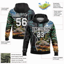 Laden Sie das Bild in den Galerie-Viewer, Uksn Individuelles Bestickt Schwarz Weiß 3D Flachkopf Wels Fisch Angeln Sport Pullover Sweatshirt Hoodie