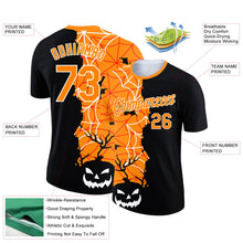 Laden Sie das Bild in den Galerie-Viewer, Uksn Individuelles Schwarz Bay Orange-Weiß 3D Halloween Funktions-T-Shirt